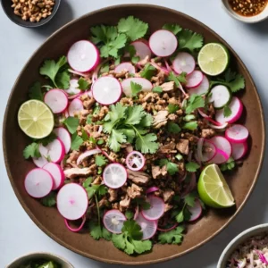 Georgina Hayden’s Quick and Easy Pork Larb with Lime Radishes