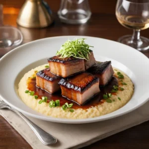 Recipe: Commander’s Palace Smoky Braised Pork Belly With Creole Grits
