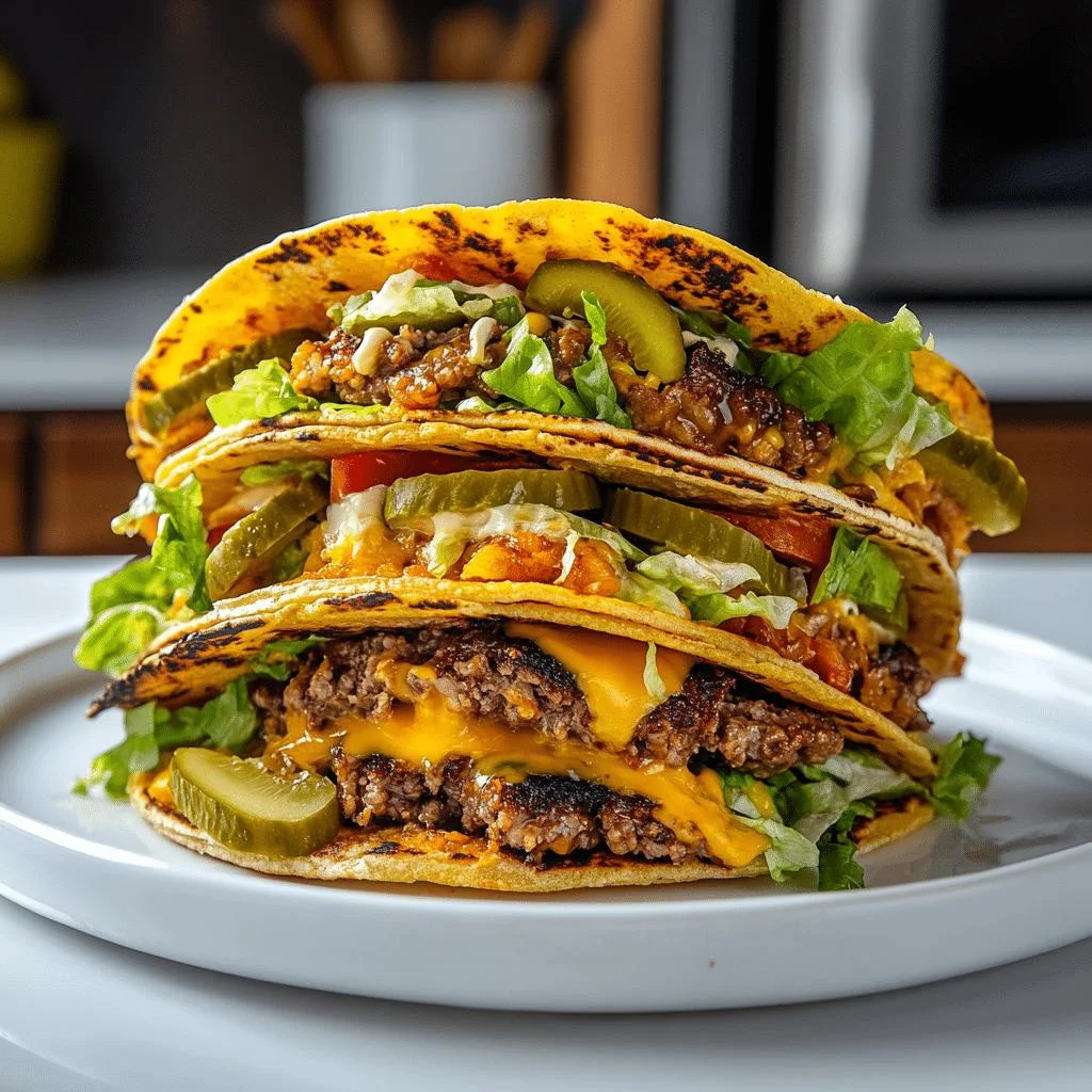 juicy smash burger tacos